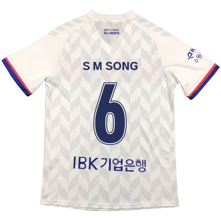 Kinderen Min-Seob Song #6 Wit Blauw Uitshirt Uittenue 2024/25 T-Shirt