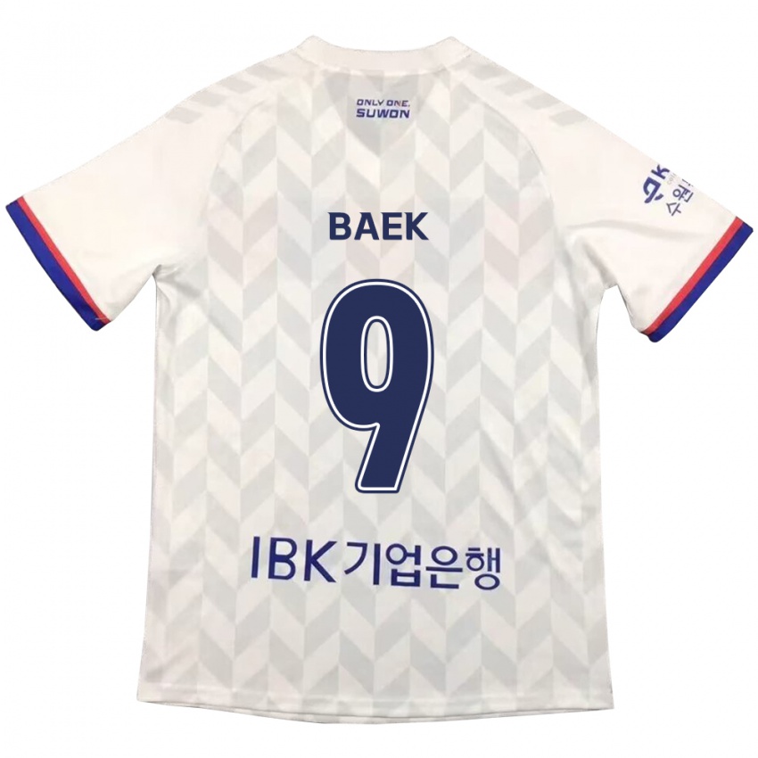 Kinderen Kyeong Baek #9 Wit Blauw Uitshirt Uittenue 2024/25 T-Shirt