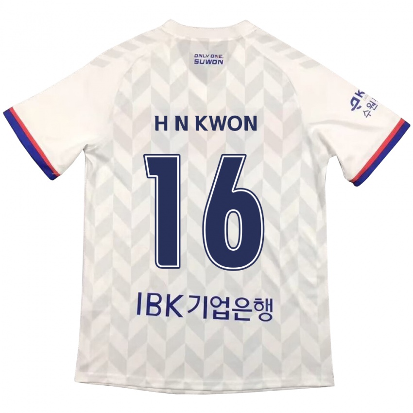 Kinderen Nam-Hoon Kwon #16 Wit Blauw Uitshirt Uittenue 2024/25 T-Shirt