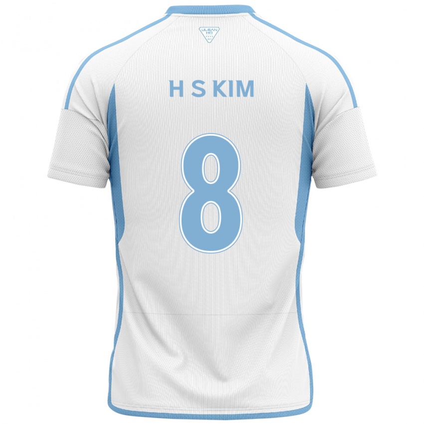 Kinderen Seung-Hyun Kim #8 Wit Blauw Uitshirt Uittenue 2024/25 T-Shirt