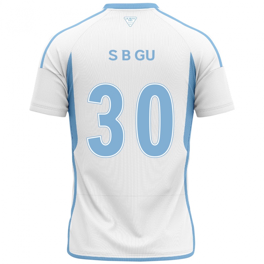 Kinderen Bon-Seo Gu #30 Wit Blauw Uitshirt Uittenue 2024/25 T-Shirt