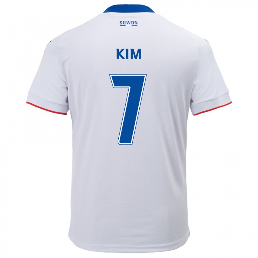 Kinderen Hyun Kim #7 Wit Blauw Uitshirt Uittenue 2024/25 T-Shirt