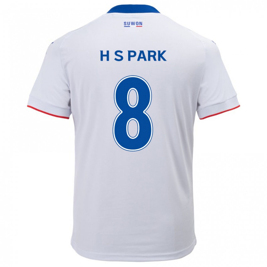 Kinderen Sang-Hyeok Park #8 Wit Blauw Uitshirt Uittenue 2024/25 T-Shirt