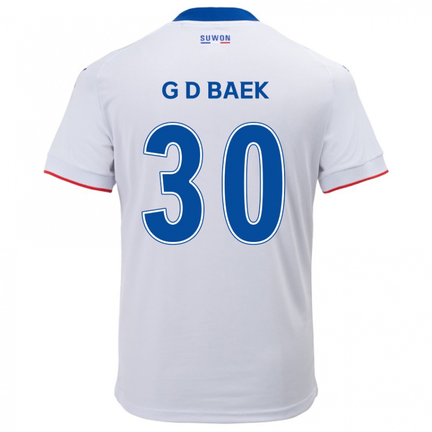 Kinderen Dong-Gyu Baek #30 Wit Blauw Uitshirt Uittenue 2024/25 T-Shirt