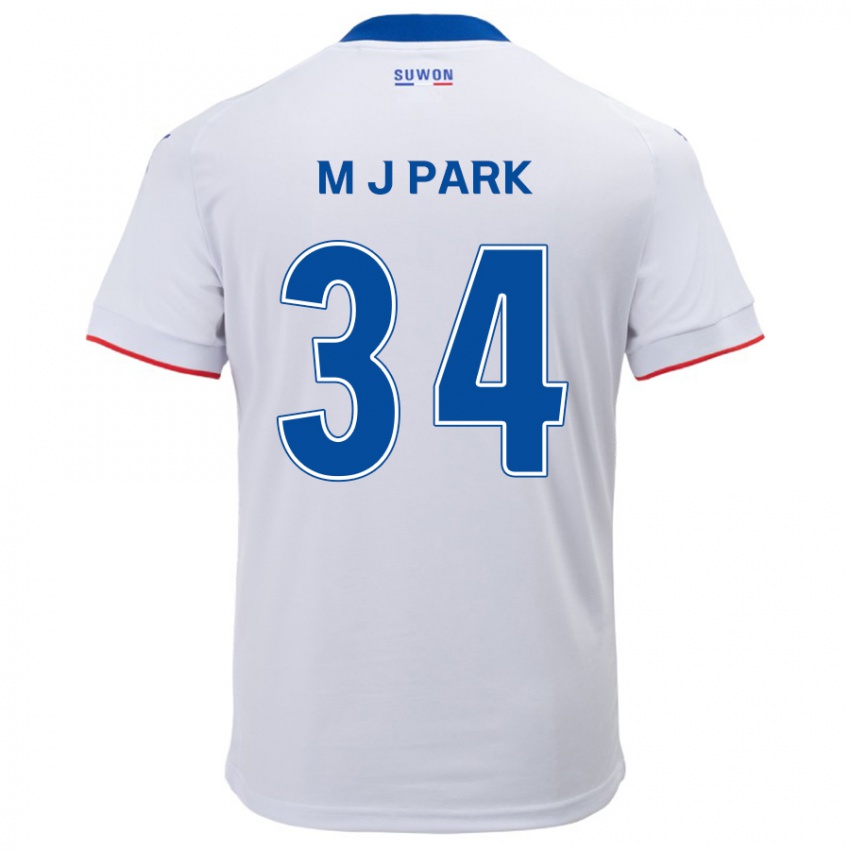 Kinderen Ji-Min Park #34 Wit Blauw Uitshirt Uittenue 2024/25 T-Shirt