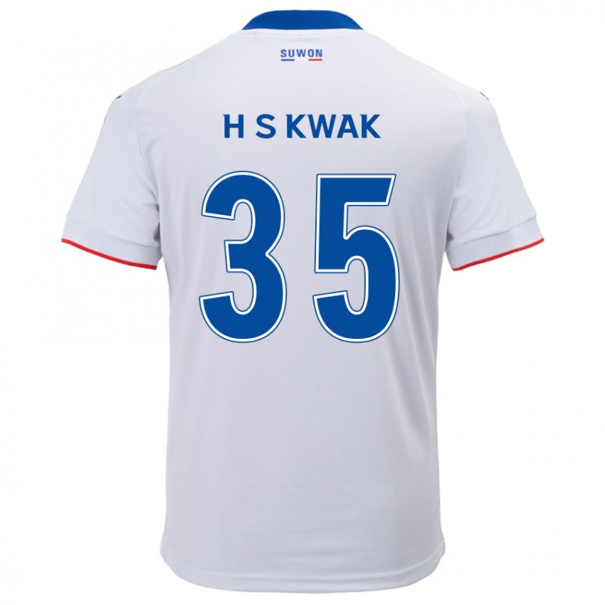 Kinderen Sung-Hoon Kwak #35 Wit Blauw Uitshirt Uittenue 2024/25 T-Shirt