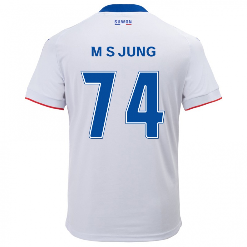 Kinderen Sung-Min Jung #74 Wit Blauw Uitshirt Uittenue 2024/25 T-Shirt