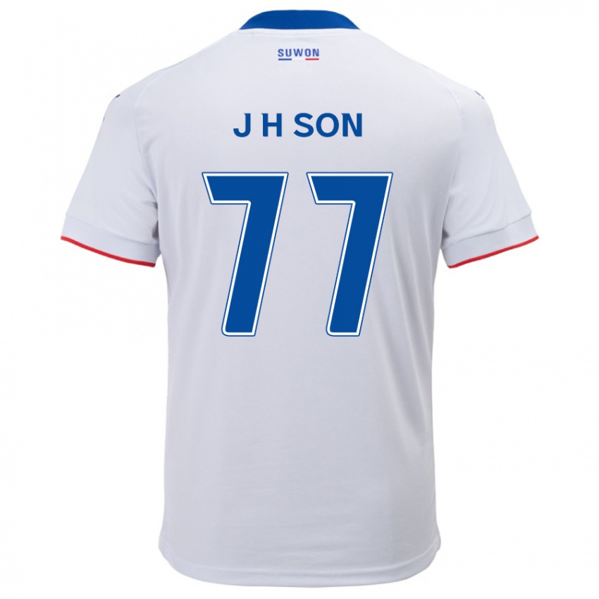 Kinderen Ho-Jun Son #77 Wit Blauw Uitshirt Uittenue 2024/25 T-Shirt