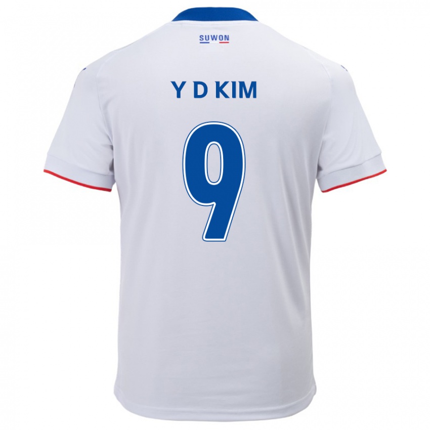 Kinderen Dong-Yeon Kim #9 Wit Blauw Uitshirt Uittenue 2024/25 T-Shirt