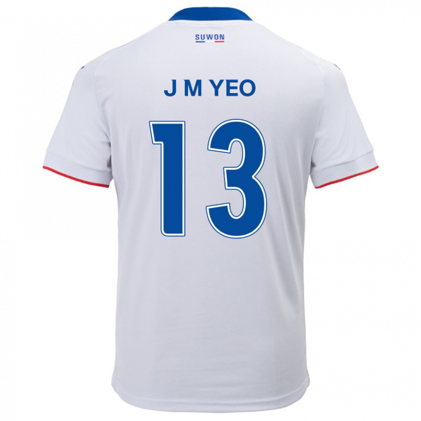 Kinderen Min-Jun Yeo #13 Wit Blauw Uitshirt Uittenue 2024/25 T-Shirt