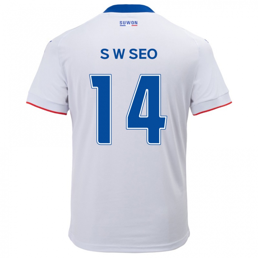 Kinderen Woo-Seong Seo #14 Wit Blauw Uitshirt Uittenue 2024/25 T-Shirt