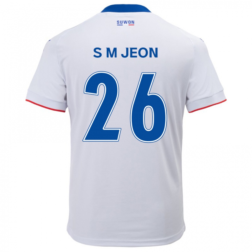 Kinderen Min-Seung Jeon #26 Wit Blauw Uitshirt Uittenue 2024/25 T-Shirt