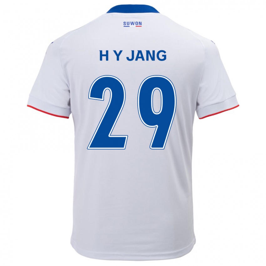 Kinderen Yo-Han Jang #29 Wit Blauw Uitshirt Uittenue 2024/25 T-Shirt