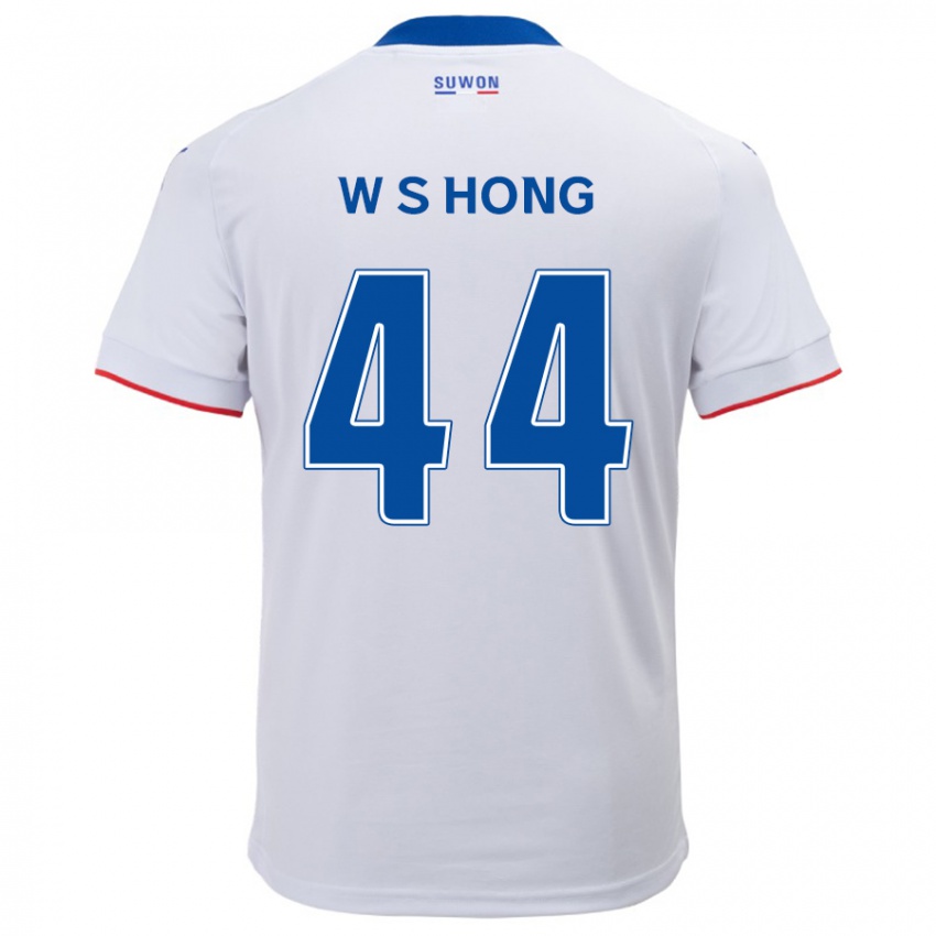 Kinderen Sang-Won Hong #44 Wit Blauw Uitshirt Uittenue 2024/25 T-Shirt