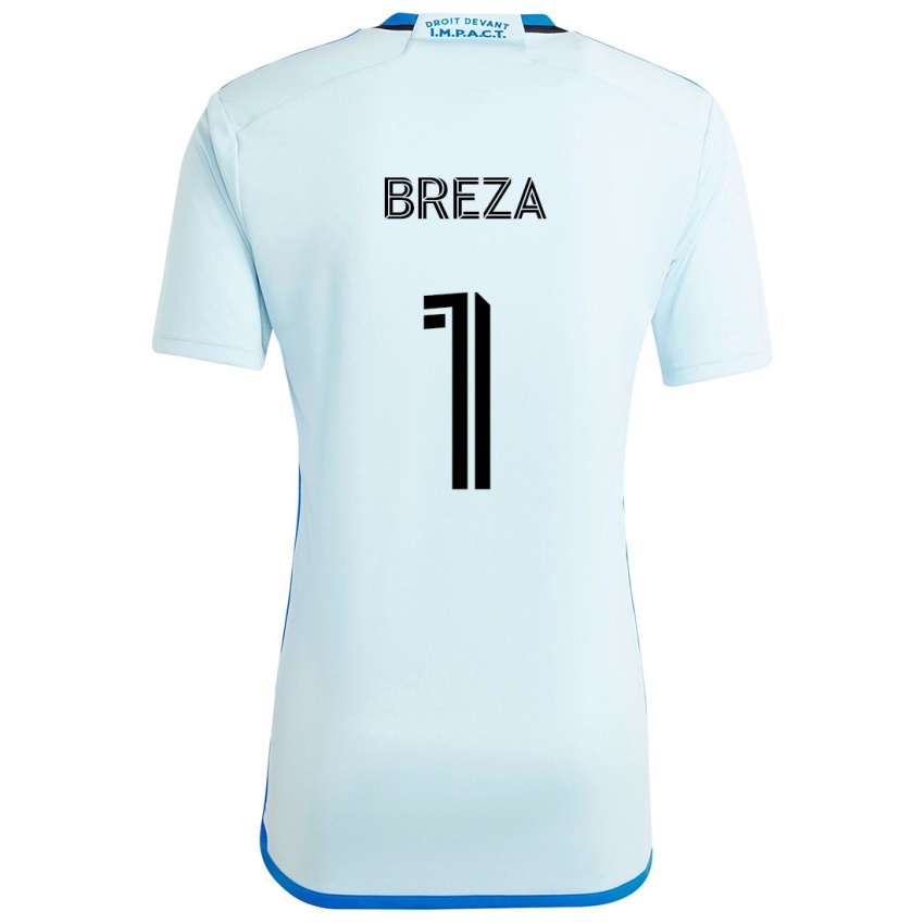 Kinderen Sebastian Breza #1 Ijsblauw Uitshirt Uittenue 2024/25 T-Shirt