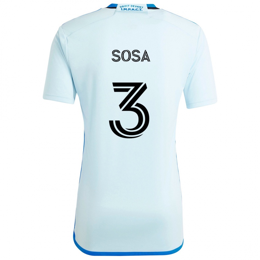 Kinderen Joaquín Sosa #3 Ijsblauw Uitshirt Uittenue 2024/25 T-Shirt