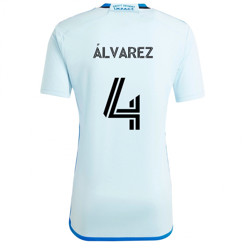 Kinderen Fernando Álvarez #4 Ijsblauw Uitshirt Uittenue 2024/25 T-Shirt