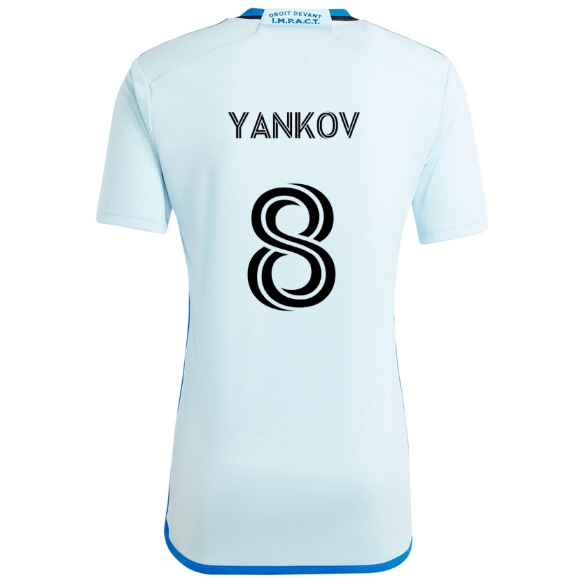 Kinderen Dominik Yankov #8 Ijsblauw Uitshirt Uittenue 2024/25 T-Shirt