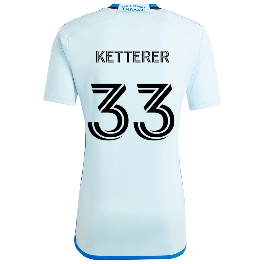 Kinderen Logan Ketterer #33 Ijsblauw Uitshirt Uittenue 2024/25 T-Shirt