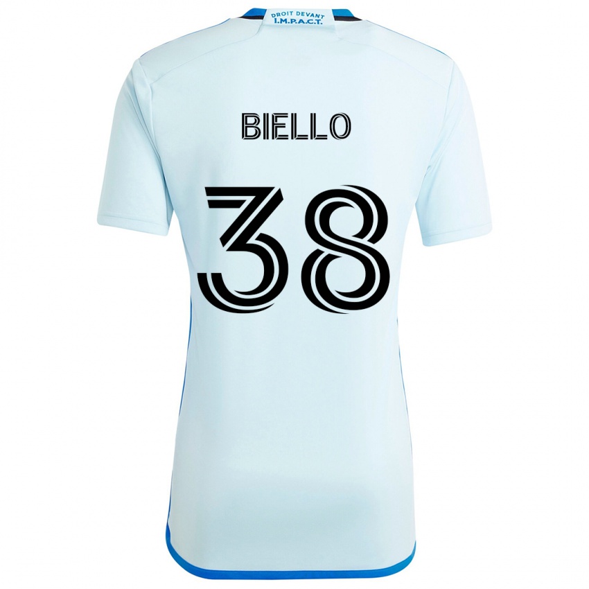 Kinderen Alessandro Biello #38 Ijsblauw Uitshirt Uittenue 2024/25 T-Shirt