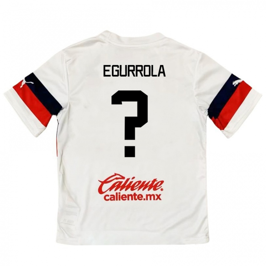 Kinderen Luis Egurrola #0 Wit Rood Uitshirt Uittenue 2024/25 T-Shirt