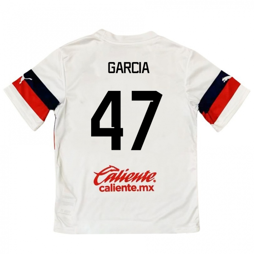 Kinderen Gael García #47 Wit Rood Uitshirt Uittenue 2024/25 T-Shirt