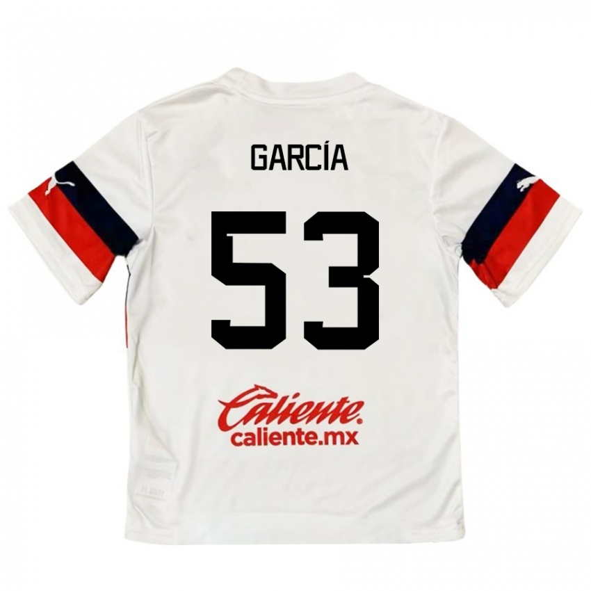 Kinderen Uziel García #53 Wit Rood Uitshirt Uittenue 2024/25 T-Shirt