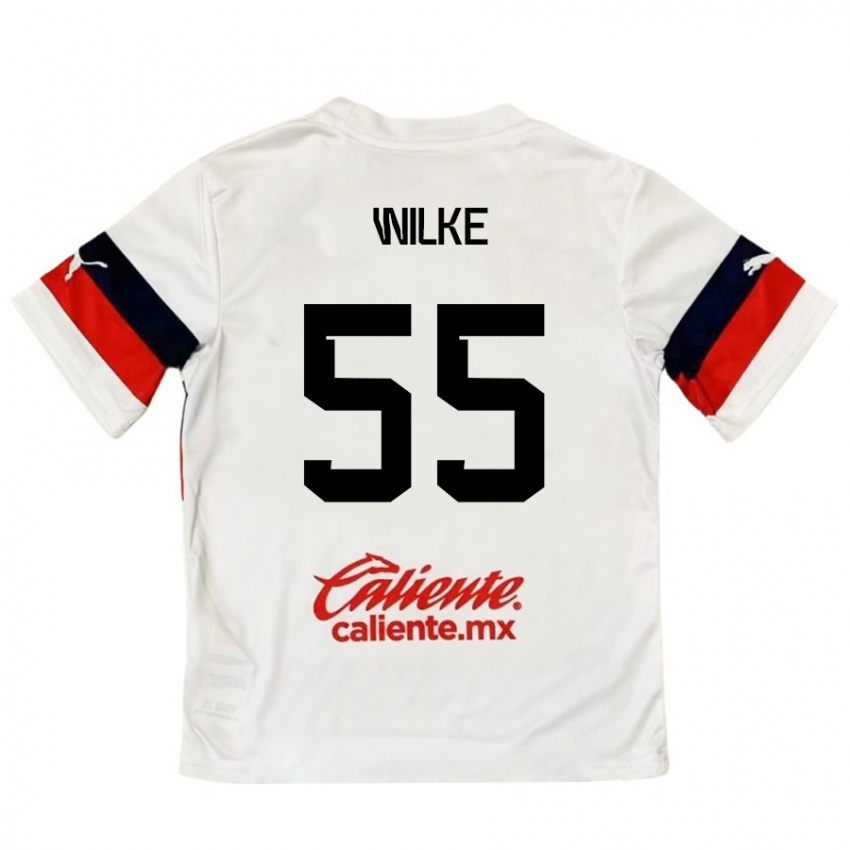 Kinderen Teun Wilke #55 Wit Rood Uitshirt Uittenue 2024/25 T-Shirt