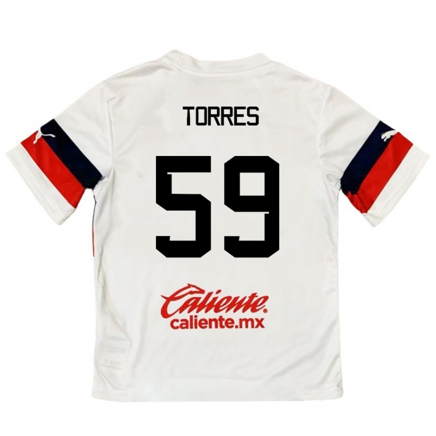 Kinderen Christian Torres #59 Wit Rood Uitshirt Uittenue 2024/25 T-Shirt