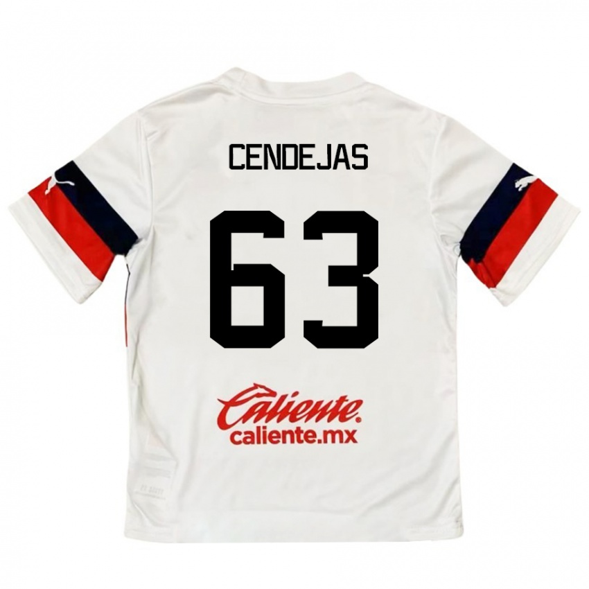 Kinderen Matías Cendejas #63 Wit Rood Uitshirt Uittenue 2024/25 T-Shirt