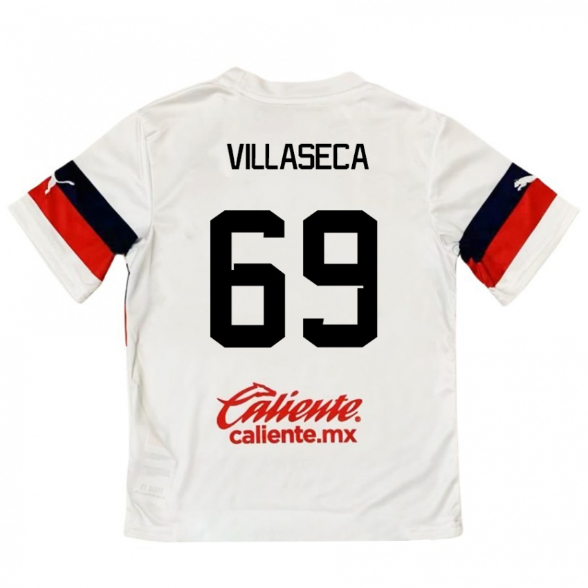 Kinderen Daniel Villaseca #69 Wit Rood Uitshirt Uittenue 2024/25 T-Shirt