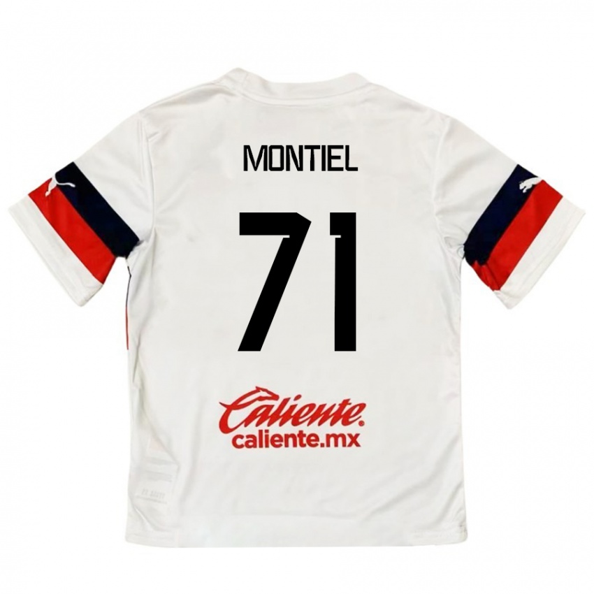 Kinderen Erick Montiel #71 Wit Rood Uitshirt Uittenue 2024/25 T-Shirt