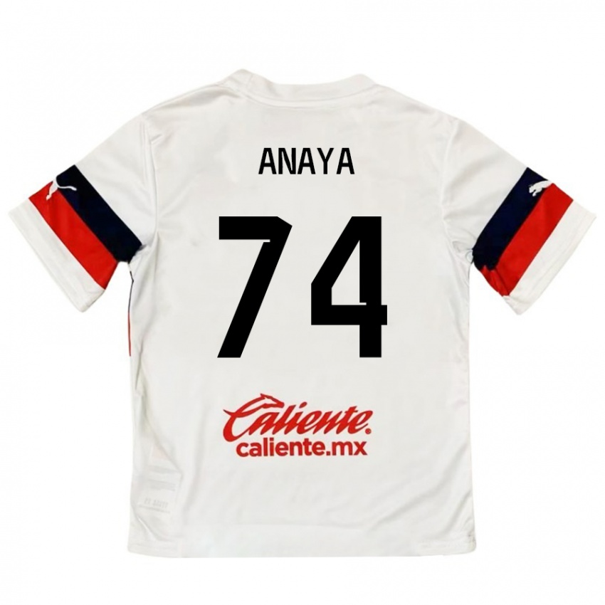 Kinderen Mario Anaya #74 Wit Rood Uitshirt Uittenue 2024/25 T-Shirt