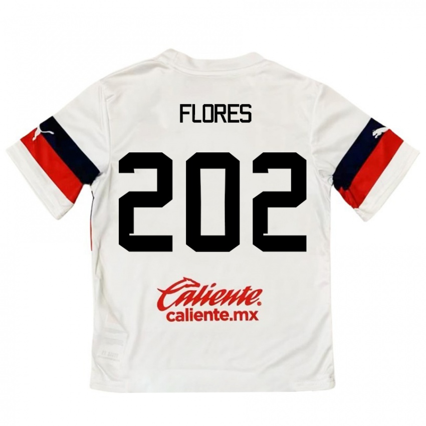 Kinderen Daniel Flores #202 Wit Rood Uitshirt Uittenue 2024/25 T-Shirt