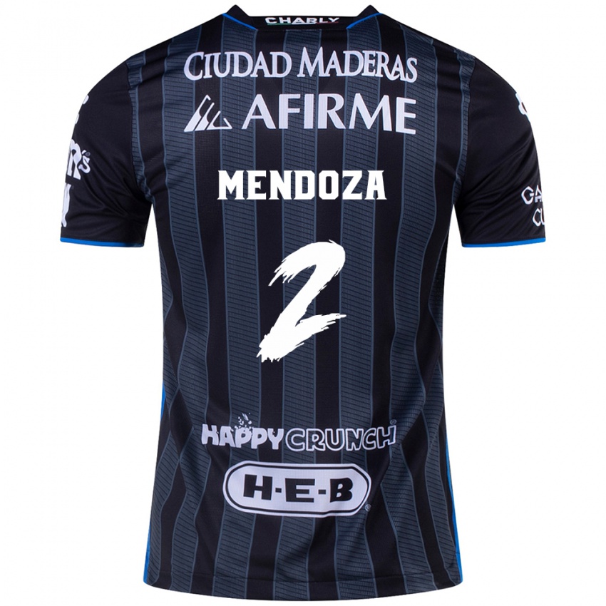 Kinderen Omar Mendoza #2 Wit Zwart Uitshirt Uittenue 2024/25 T-Shirt