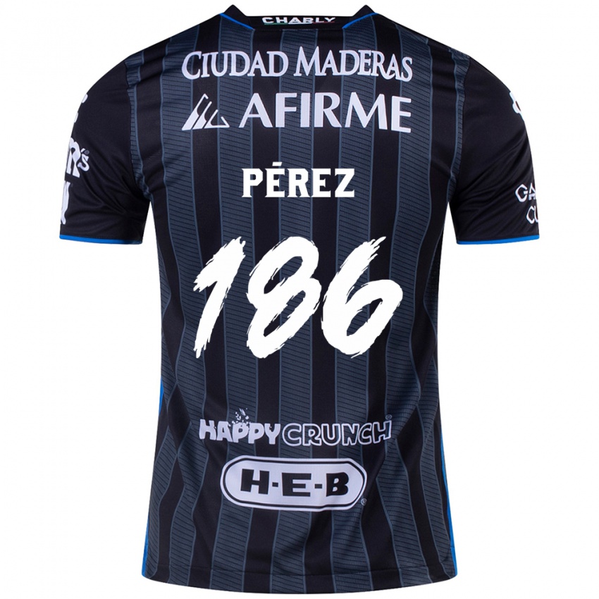 Kinderen José Pérez #186 Wit Zwart Uitshirt Uittenue 2024/25 T-Shirt