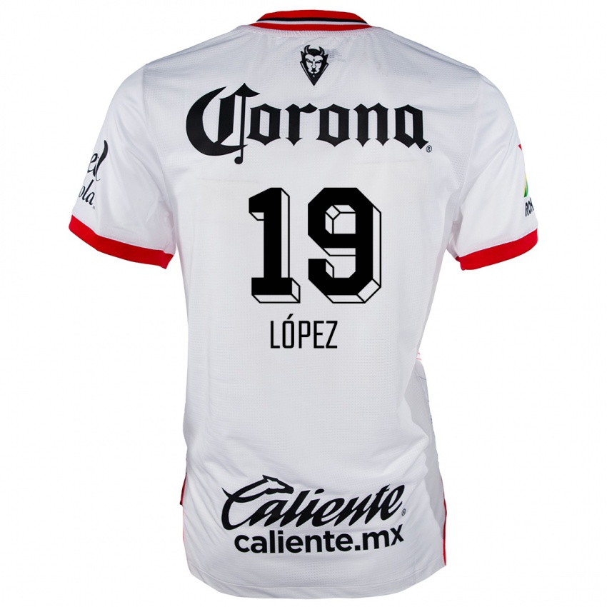 Kinderen Iván López #19 Wit Rood Uitshirt Uittenue 2024/25 T-Shirt