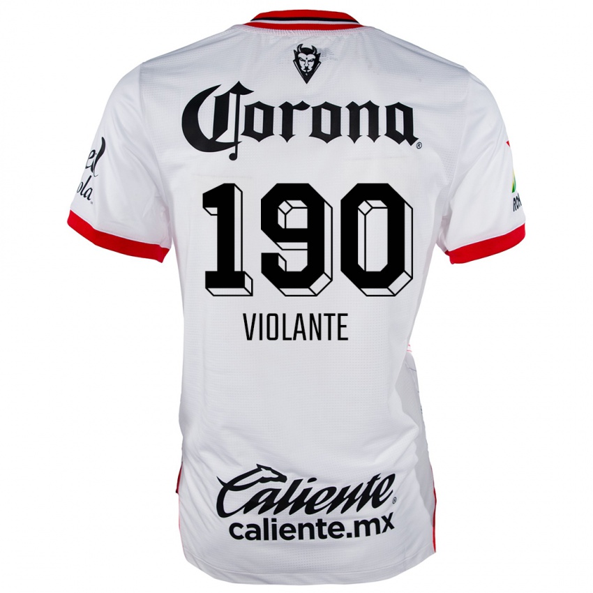 Kinderen Isaías Violante #190 Wit Rood Uitshirt Uittenue 2024/25 T-Shirt