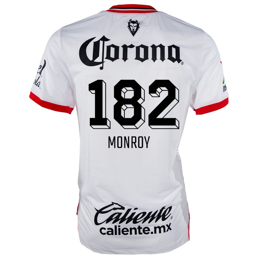 Kinderen Brayan Monroy #182 Wit Rood Uitshirt Uittenue 2024/25 T-Shirt