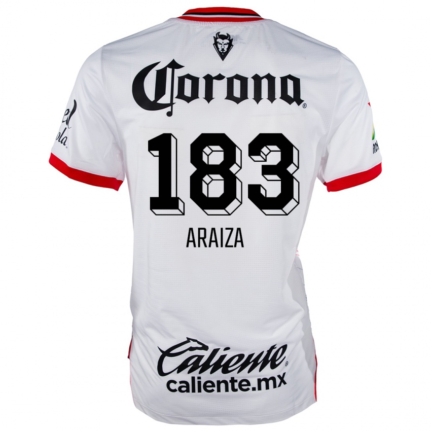 Kinderen Daniel Araiza #183 Wit Rood Uitshirt Uittenue 2024/25 T-Shirt