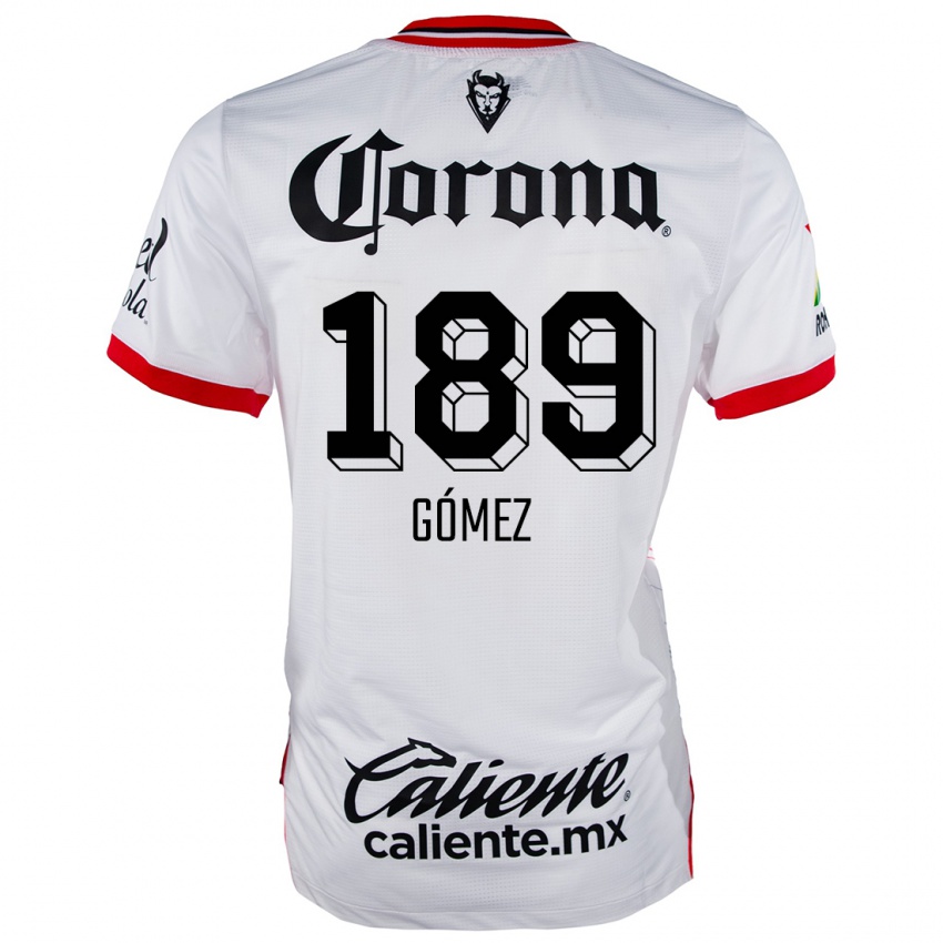 Kinderen Enrique Gómez #189 Wit Rood Uitshirt Uittenue 2024/25 T-Shirt