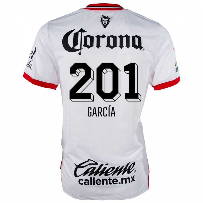 Kinderen Eros García #201 Wit Rood Uitshirt Uittenue 2024/25 T-Shirt