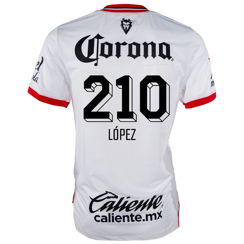 Kinderen Juan López #210 Wit Rood Uitshirt Uittenue 2024/25 T-Shirt