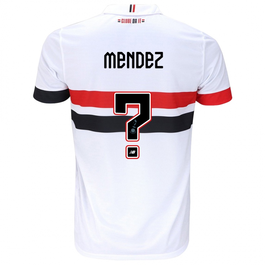 Heren Jhegson Méndez #0 Wit Rood Zwart Thuisshirt Thuistenue 2024/25 T-Shirt