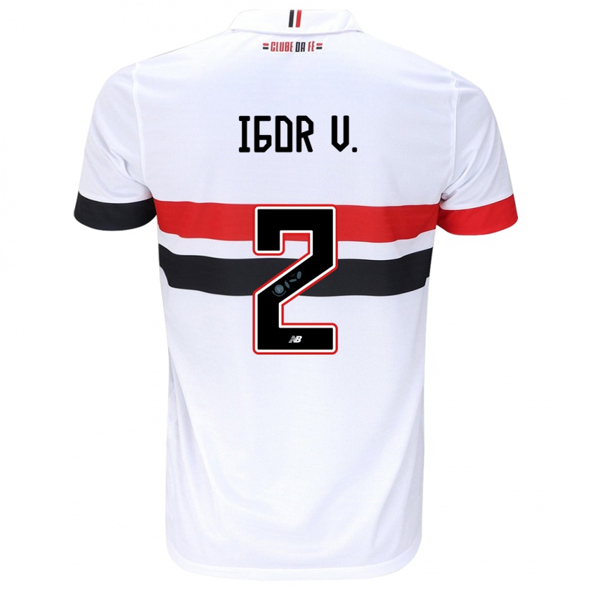 Heren Igor Vinicius #2 Wit Rood Zwart Thuisshirt Thuistenue 2024/25 T-Shirt