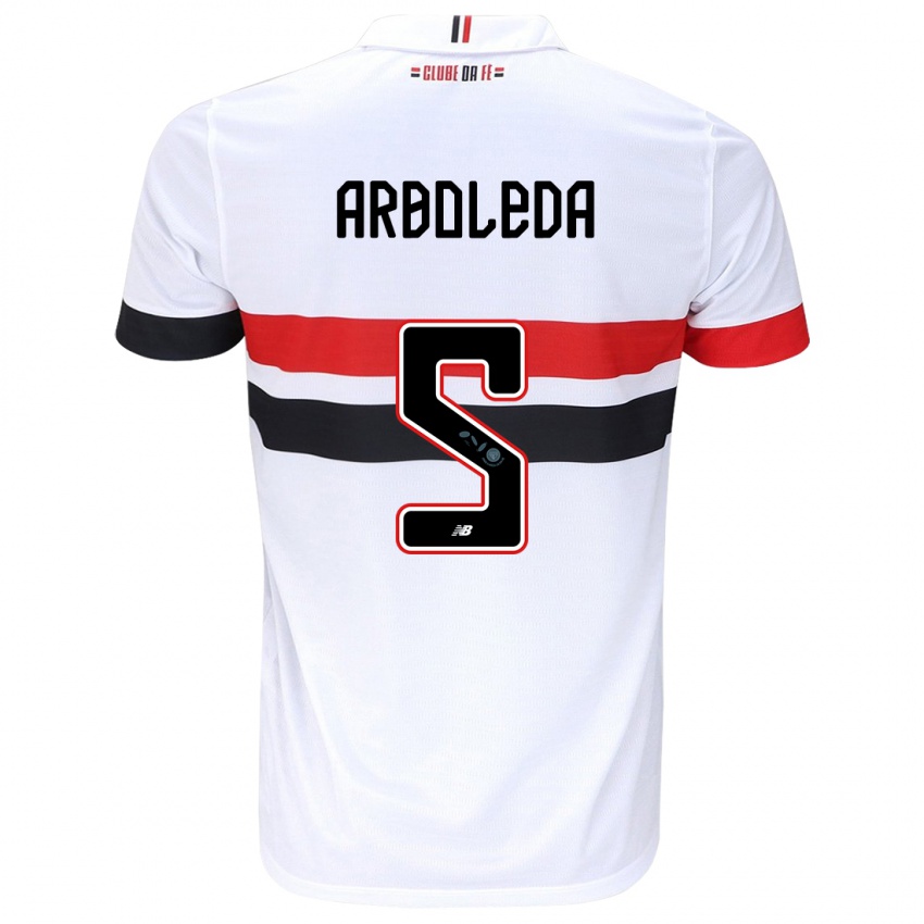 Heren Robert Arboleda #5 Wit Rood Zwart Thuisshirt Thuistenue 2024/25 T-Shirt