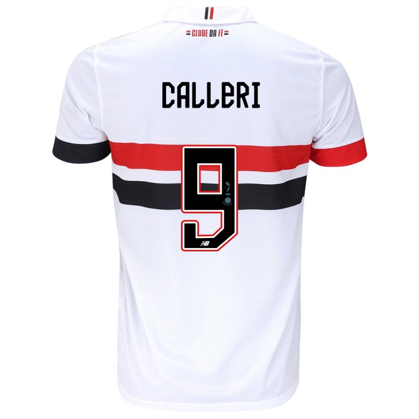 Heren Jonathan Calleri #9 Wit Rood Zwart Thuisshirt Thuistenue 2024/25 T-Shirt