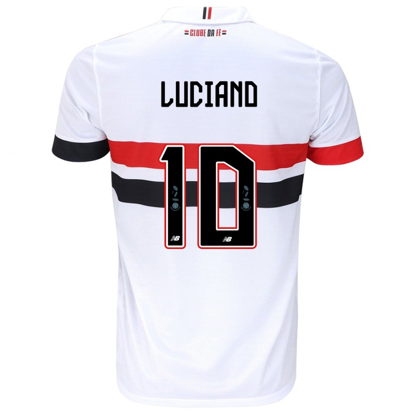 Heren Luciano #10 Wit Rood Zwart Thuisshirt Thuistenue 2024/25 T-Shirt