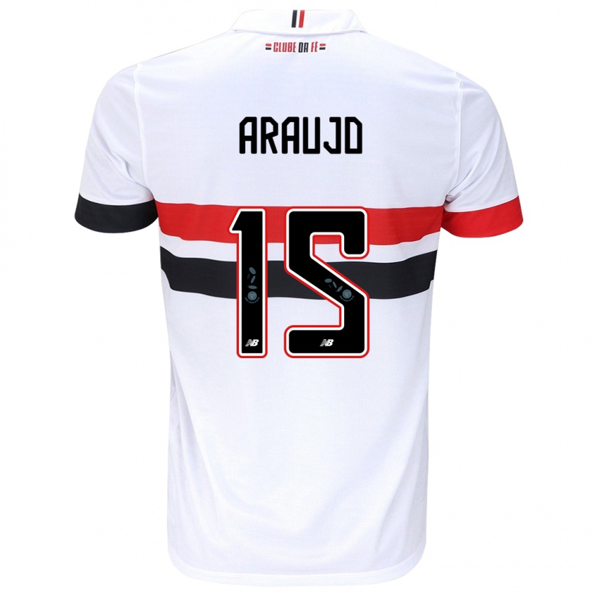 Heren Michel Araújo #15 Wit Rood Zwart Thuisshirt Thuistenue 2024/25 T-Shirt