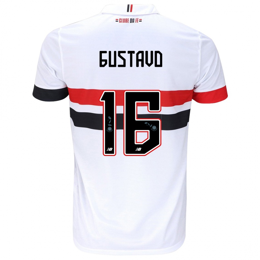 Heren Luiz Gustavo #16 Wit Rood Zwart Thuisshirt Thuistenue 2024/25 T-Shirt